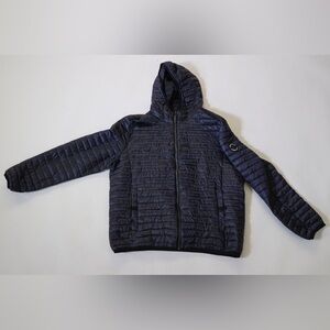 Karl Lagerfeld Dark Blue Quilted Hooded Jacket